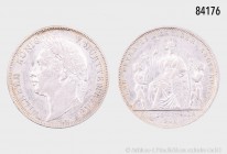 Württemberg, Wilhelm I. (1816-1864), Gulden 1841, auf das 25. Regierungsjubiläum des Königs, 10,58 g, 30 mm, AKS 123, J. 74, sehr schön/fast vorzüglic...