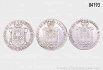 Braunschweig-Wolfenbüttel, Konv. 3 x 16-gute-Groschen 1782, 1791 und 1792, alle erworben bei Hanseatische Münzenhandlung Bremen, sehr schön-vorzüglich...