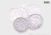 Deutsches Reich, Sammlung 1/2 Mark 1905-1919, je komplette Jahrgänge mit allen Prägebuchstaben (außer 1908 F), 900er Silber, insgesamt 94 Münzen, ca. ...