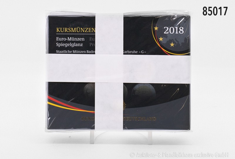 BRD, Euro-Kursmünzensatz 2018 komplett A, D, F, G, J, original verpackt, Auflage...