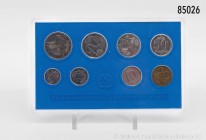 DDR, Kursmünzensatz 1983 mit 5 Mark Meißner Dom (J. 1543), 1 Pfennig bis 5 Mark in Hartplastik, Stempelglanz, Exportqualität.