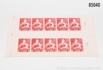 Saarland, Konv. Briefmarken, Saarland-Bogenware: 2 x 1954 Marianisches Jahr Gemälde, Mi. 351-353; 8 x 1955 Tag der Briefmarke, Mi. 361; 9 x 1955 Tag d...