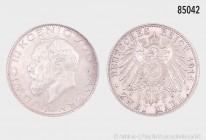 Bayern, Ludwig III. (1913-1918), 2 Mark 1914 D, 900er Silber, 11,12 g, 28 mm, AKS 211, J. 51, fast vorzüglich/vorzüglich.