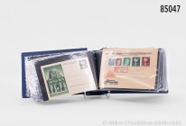 Konv. ca. 200 Briefe und Ansichtskarten, dabei einige Feldpostkarten 2. Weltkrieg, Fundgrube, bitte besichtigen, auf Foto nur ein Teil abgebildet.