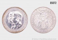 Preußen, Wilhelm II. (1888-1918), 3 Mark 1911 A, auf die 100-Jahrfeier der Universität Breslau, 16,67 g, 33 mm, AKS 138, J. 108, winzige Randfehler, f...