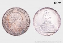 Sachsen, Friedrich August (1904-1918), Konv. 5 Mark 1908 und 3 Mark 1913 E (Völkerschlacht-Denkmal), sehr schön-vorzüglich, bitte besichtigen.