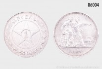 Russland/Sowjetunion, Konv. Rubel 1921 und 1924, 900er Silber, kleine Randfehler und feine Kratzer, fast vorzüglich/vorzüglich.