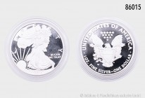USA, One Dollar 2010, 1 Unze Feinsilber, American Eagle, in Originalbox mit Zertifikat, PP.