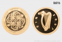 Irland, 20 Euro 2007, keltische Kultur, 999er Gold, 1,24 g, 14 mm, Auflage 25.000 Exemplare, PP, in Kapsel.