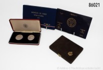 Europa allgemein: Interessantes Lot mit 2 Jahressätzen Frankreich "Fleurs de Coins" 1974 und 1979, ein Münzetui mit San Marino 500 und 1000 Lire 1983,...