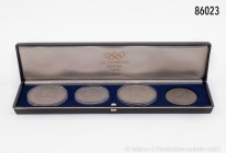 Kanada, Set mit 4 Silbergedenkmünzen (2 x 10 Dollar und 2 x 5 Dollar) auf die XXI. Olympischen Spiele in Montreal 1976, 925er Silber, ca. 130 g Feinsi...