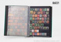 Konv. 11 Briefmarken-Alben, dabei alle Welt, Österreich, englische Kolonien, Altdeutschland (hauptsächlich Bayern), BRD und Berlin, Fundgrube, bitte b...