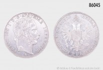 Österreich, Franz Joseph I. (1848-1916), 2 Gulden 1870 A, 24,6 g, 36 mm, Schön 143, kleine Randfehler und Kratzer, gutes sehr schön.