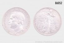 Italien, Vittorio Emanuele (1900-1946), 2 Lire 1911, Gedenkmünze anlässlich des 50-jährigen Bestehens des Königreichs Italien. 835er Silber. 9,94 g; 2...