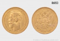 Russland, Nikolaus II. (1894-1917), 5 Rubel 1898. 900er Gold. 4,27 g; 19 mm. Kahnt/Schön 14. Sehr schön.