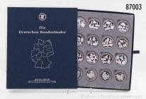 BRD, Sammlung 16 Silbermedaillen (999er Silber), aus der Serie "Die deutschen Bundesländer", der Münze Berlin, 2005/2006, in repräsentativer Kassette,...
