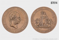 Kaiserreich Österreich, Franz I. Joseph (1848-1916), große Bronzemedaille 1869, von Josef Tautenhayn sen., auf den Besuch des Kaisers am Hl. Grab in J...