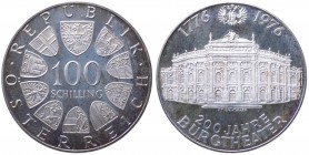 Austria - Moneta Commemorativa - Repubblica d'Austria (dal 1955) 100 Schilling 1976 commemorativo del 200° anniversario dell'apertura del teatro di co...