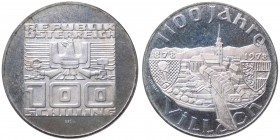 Austria - Moneta Commemorativa - Repubblica d'Austria (dal 1955) 100 Schilling 1978 commemorativo del 1100° anniversario della fondazione della città ...