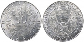 Austria - Moneta Commemorativa - Repubblica d'Austria (dal 1955) 50 Schilling 1972 commemorativo del 350° Anniversario della fondazione dell'Universit...