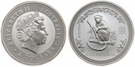 Australia - Elisabetta II (dal 1952) 2 Dollari (2 Once) 2004 serie zodiaco cinese con l'anno della scimmia - KM 495 - Ag - Proof - gr. 62,2

FS

 ...
