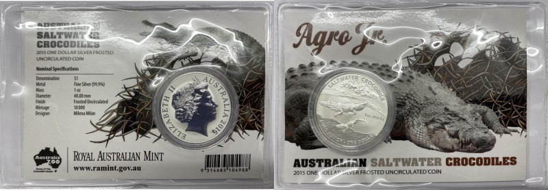 Australia - Elisabetta II (dal 1952) 1 Dollaro (1 Oncia) 2015 serie Coccodrillo ...