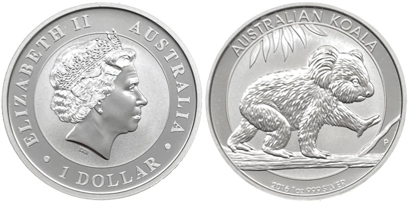 Australia - Elisabetta II (dal 1952) 1 Dollaro (1 Oncia) 2016 serie Koala - KM 2...