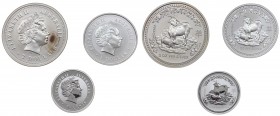 Australia - Lotti - Elisabetta II (dal 1952) lotto composto da 3 esemplari - 1 da 2 Dollari (2 Once) 2003 - 1 da 1 Dollaro (1 Oncia) 2003 - 1 da 50 Ce...