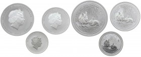 Australia - Lotti - Elisabetta II (dal 1952) lotto composto da 3 esemplari - 1 da 2 Dollari (2 Once) 2011 - 1 da 1 Dollaro (1 Oncia) 2011 - 1 da 50 Ce...