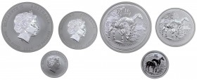Australia - Lotti - Elisabetta II (dal 1952) lotto composto da 3 esemplari - 10 Dollari (10 Oncia) 2014 - 8 Dollari (5 Oncia) 2014 - 1 Dollaro (1 Onci...