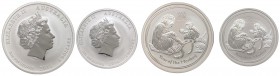Australia - Lotti - Elisabetta II (dal 1952) lotto composto da 2 esemplari - 1 da 2 Dollari (2 Once) 2016 - 1 da 1 Dollaro (1 Oncia) 2016 - tutte dell...