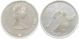 Canada - Moneta Commemorativa - Elisabetta II (dal 1952) 20 Dollari 1986 commemorativi dei Giochi invernali della XV Olimpiade svolti a Calgary nel 19...