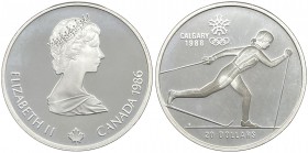 Canada - Moneta Commemorativa - Elisabetta II (dal 1952) 20 Dollari 1986 commemorativi dei Giochi invernali della XV Olimpiade svolti a Calgary nel 19...