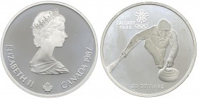 Canada - Moneta Commemorativa - Elisabetta II (dal 1952) 20 Dollari 1987 commemorativi dei Giochi invernali della XV Olimpiade svolti a Calgary nel 19...