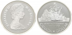 Canada - Moneta Commemorativa - Elisabetta II (dal 1952) 1 Dollaro 1987 commemorativa del 400° anniversario della scoperta dello stretto di Davis avve...