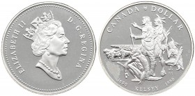 Canada - Moneta Commemorativa - Elisabetta II (dal 1952) 1 Dollaro 1990 commemorativo del viaggio di Henry Kelsey marinaio britannico ed esploratore d...