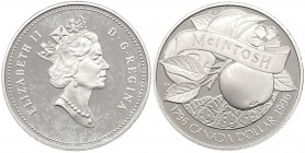 Canada - Moneta Commemorativa - Elisabetta II (dal 1952) 1 Dollaro 1996 commemorativo del 200° Anniversario della piantagione delle mele Mcintosh - KM...
