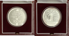 Francia - Moneta Commemorativa - Quinta Repubblica (dal 1958) 100 Franchi 1986 commemorativa del 100° anniversario dell'inaugurazione della Statua del...