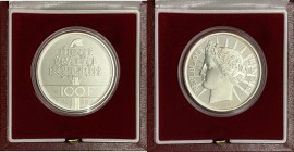 Francia - Moneta Commemorativa - Quinta Repubblica (dal 1958) 100 Franchi 1988 commemorativa della "Fraternitè" uno dei tre valori del famoso motto, r...