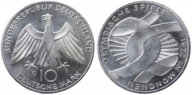 Germania - Moneta Commemorativa - Repubblica Democratica Tedesca (1949-1990) 10 Marchi 1972 commemorativi dei Giochi della XX Olimpiade svolta a Monac...