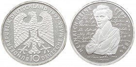 Germania - Moneta Commemorativa - Repubblica Federale Tedesca (dal 1990) 10 Marchi 1997 commemorativi del 200° Anniversario della nascita Heinrich Hei...