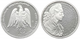 Germania - Moneta Commemorativa - Repubblica Federale Tedesca (dal 1990) 10 Marchi 1999 commemorativi del 200° Anniversario della nascita di Johann Wo...
