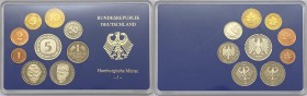 Germania - Divisionale - Repubblica Democratica Tedesca (1949-1990) serie 1989 - composta da 10 valori zecca di Munze (J) - 5 Marchi (Ag) - 2 Marchi (...