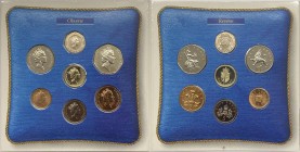 Gran Bretagna - Divisionale - Elisabetta II (dal 1952) serie 1988 - celebrativa della tipologia con stemma della Royal Arms presente sulle moneta da 1...