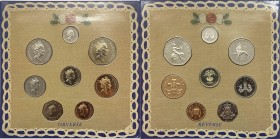 Gran Bretagna - Divisionale - Elisabetta II (dal 1952) serie 1990 - celebrativa della nuova moneta da 5 Pence introdotto nel 1990 - composto da 8 valo...