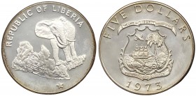 Liberia - Repubblica di Liberia (dal 1847) 5 Dollari 1973 - KM 29 - Ag - Proof

FS

 Worldwide shipping