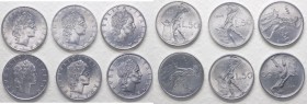 Errori e varianti di conio - Lotti - Serie Lire - Monetazione in Lire (1946-2001) Lotto composto da 6 monete da 50 Lire "Vulcano" - 1 del 1964 con ass...