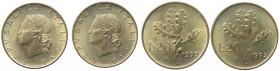 Errori e varianti di conio - Lotti - Serie Lire - Monetazione in Lire (1946-2001) Lotto composto da 2 monete da 20 Lire 1992 "Ramo di Quercia" - 1 sen...