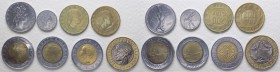 Errori e varianti di conio - Lotti - Serie Lire - Monetazione in Lire (1946-2001) Lotto composto da 8 monete - 1000 Lire 1997 con i confini della Germ...
