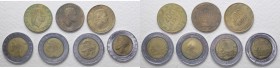 Errori e varianti di conio - Lotti - Serie Lire - Monetazione in Lire (1946-2001) Lotto composto da 7 monete - 500 Lire 1982 con inizio di frattura su...